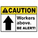 Caution Workers Above Be Alert Sign